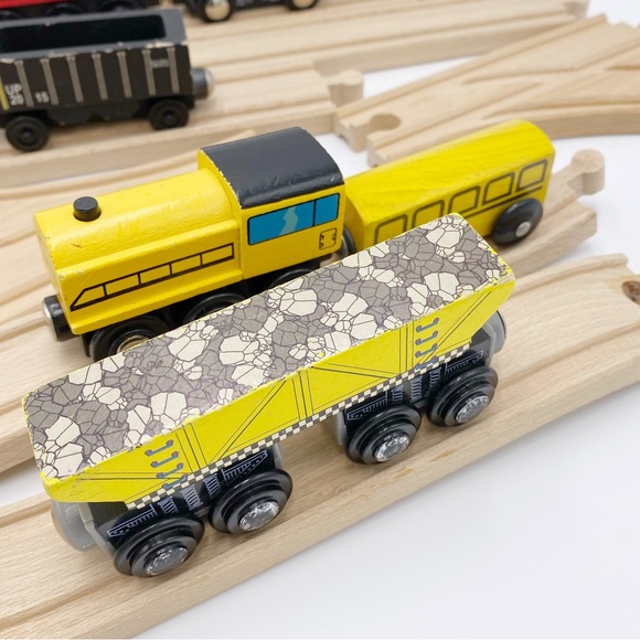 Assorted Wooden Trains & Train Tracks 20 Items In The Lot - Picture 4 of 14